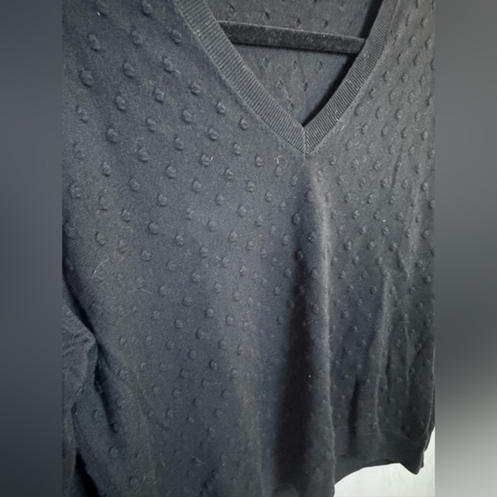 Elie Tahari Black Polka Dot Sweater Size L